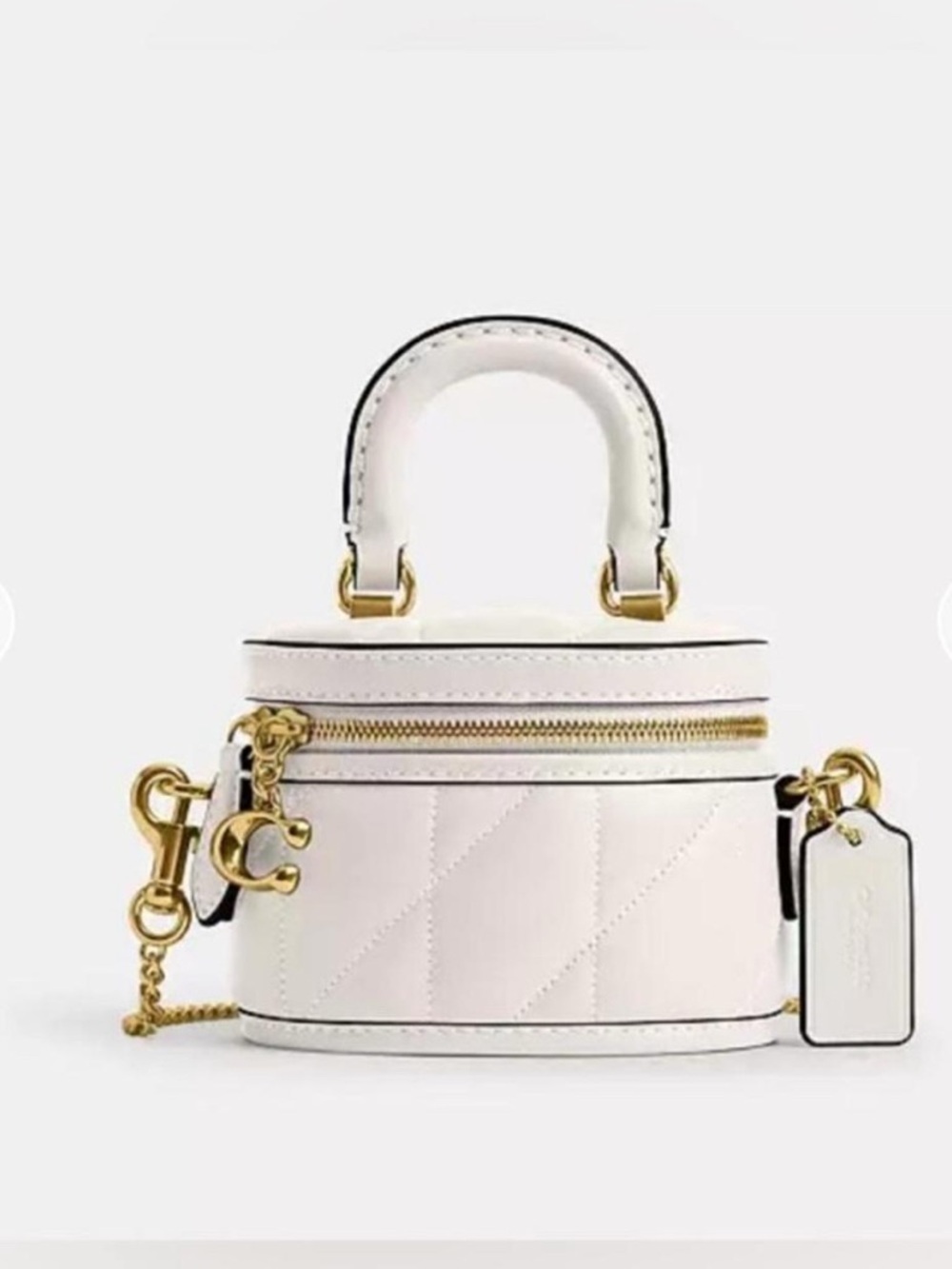 NWT🧸Coach Trail Mini Nappa Crossbody Bag 12 With Pillow Quilting in Chalk CU144 - Picture 6 of 7
